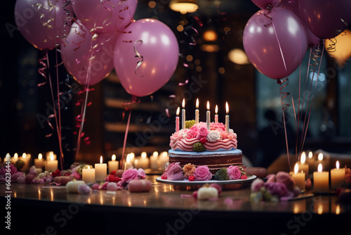 birthday cake with candles