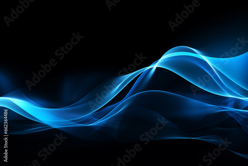 curved blue neon light wave.
