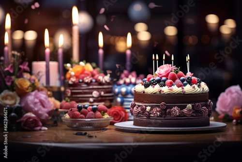 birthday cake with candle