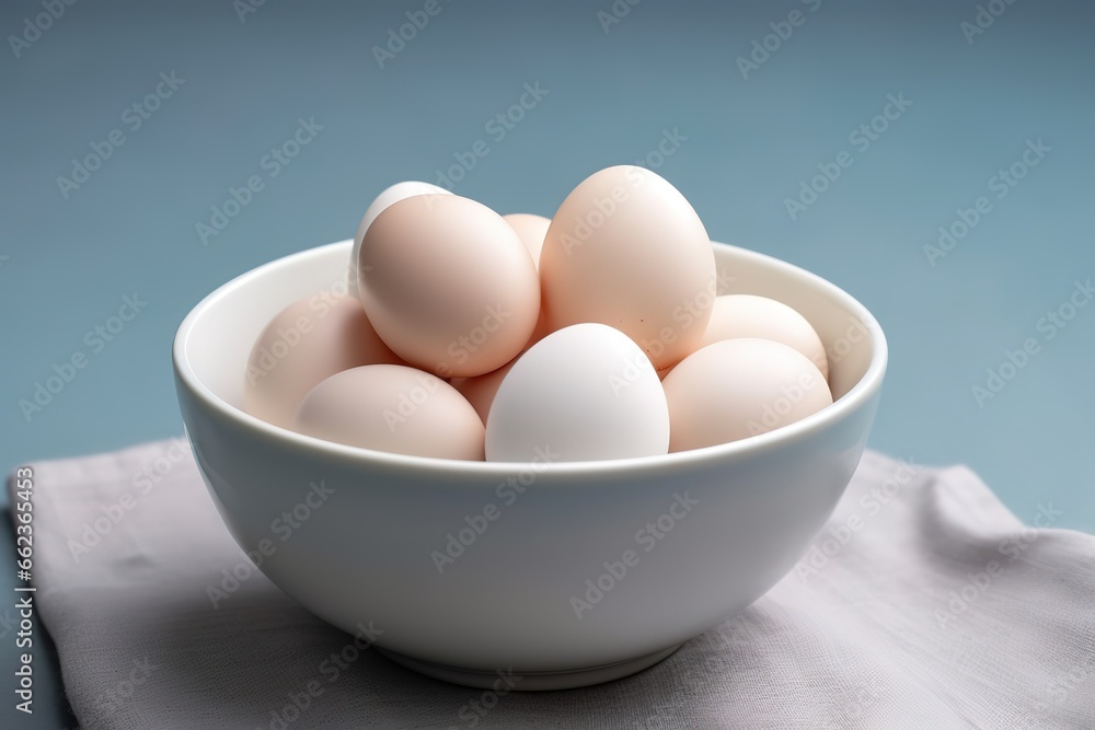 white egg in a bowl. generative AI white egg in a bowl. generative AI