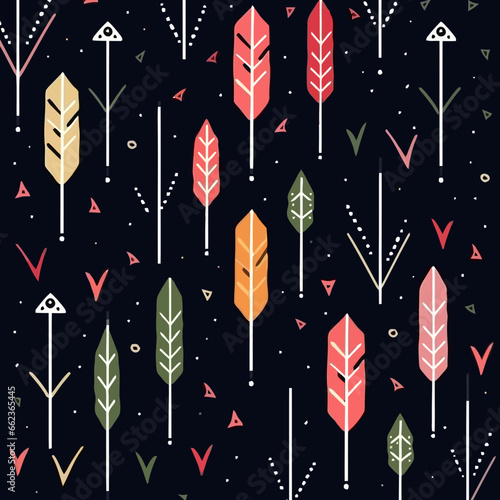 Arrow motifs quirky doodle pattern, background, cartoon, vector, whimsical Illustration