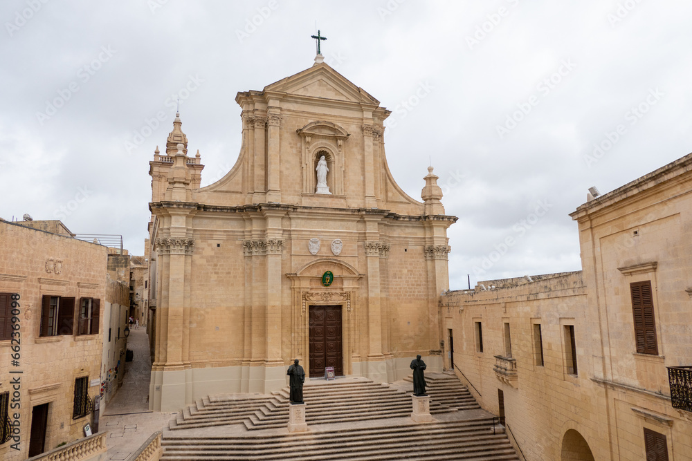Gozo, Malta, May 3, 2023. Gozo Cathedral is a Catholic church, cathedral of the Diocese of Gozo located in Rabat, Victoria,