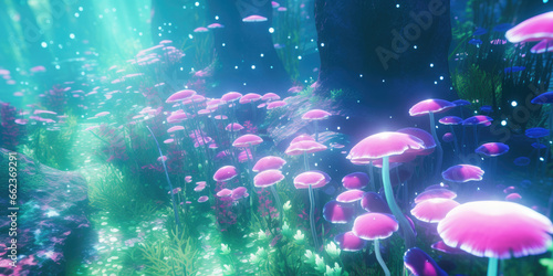 Fantasy Mushroom Dreamscape Background