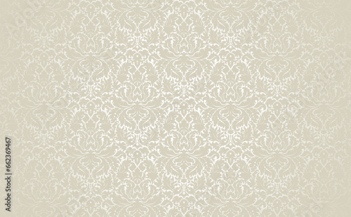 Vector damask wallpaper design. Vintage wallpaper pattern. Elegant luxury texture with pale subtle tones.