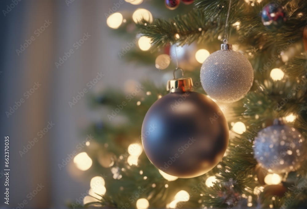 christmas decorations on the tree. christmas decorations on the tree. christmas ball and garland