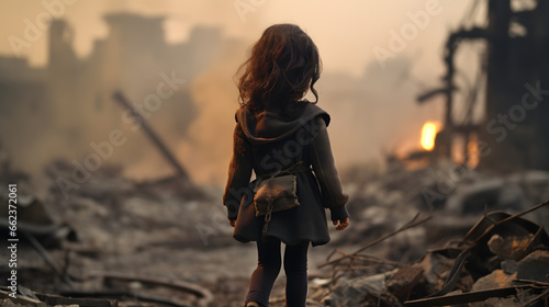 Children of War: Innocence in Conflict's Wake, AI Generative photo