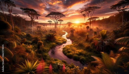 Im Herzen der Natur: Dschungel in seiner ganzen Pracht, von Sonnenaufgang bis Sonnenuntergang