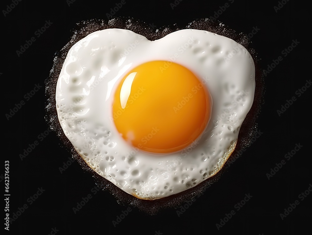 heart-shaped half-boiled omelet. Generative AI heart-shaped half-boiled omelet. Generative AI