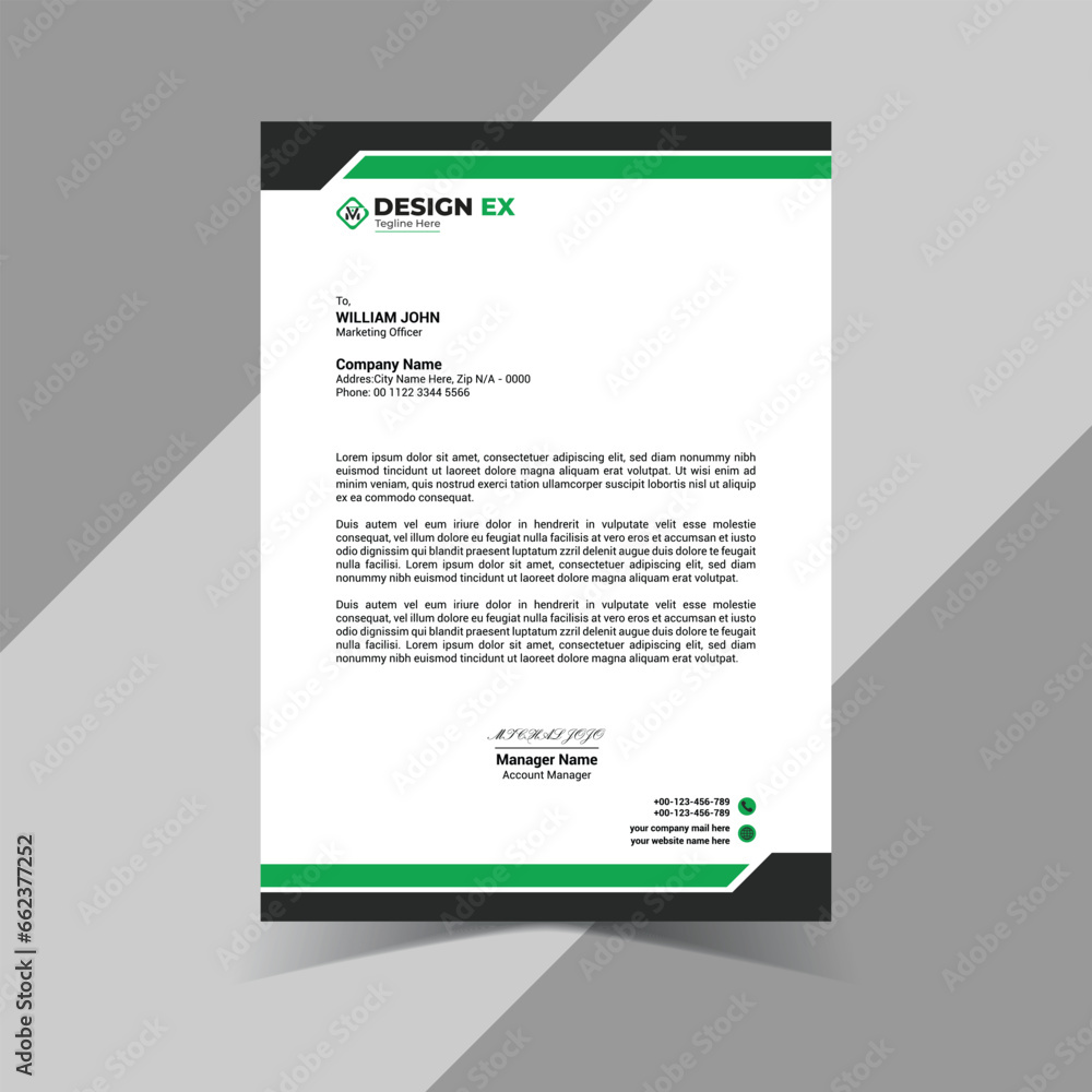 vector letterhead design for print modern company letterhead template