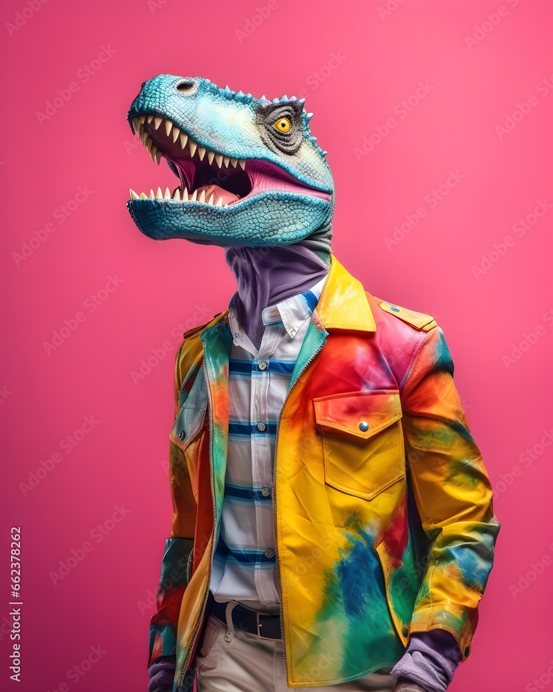 A Dinosaur Wearing a Stylish clothes A Dinosaur Wearing a Stylish clothes
