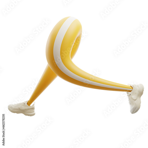 Cartoon character running legs. Jogging athletes wearing colorful sportive clothes and shoes. Sport illustration of marathon contestants. 3d render. 