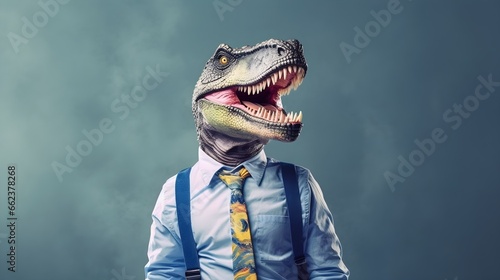 A Dinosaur Wearing a Stylish clothes