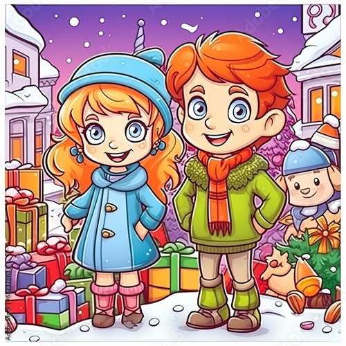 children with christmas gifts