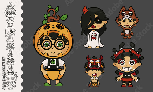 Kids in Halloween Costumes
