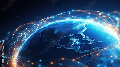 Global network connection Internet  social media  travel  global networking pattern for communication or logistical concepts.