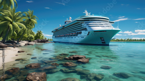 Cruise To Caribbean With Palm Trees Tropical Beach Holiday