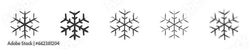 Hand drawn snowflake icon set. Vector illustration