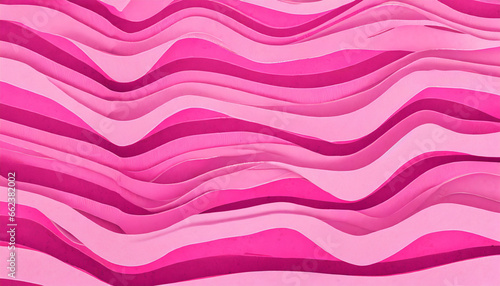 Wavy strips of layered pink paper. Abstract generic background.
