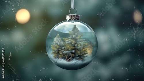 christmas ball with christmas tree