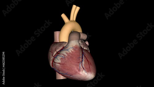 The aorta is the main artery that carries blood away from your heart to the rest of your body. photo