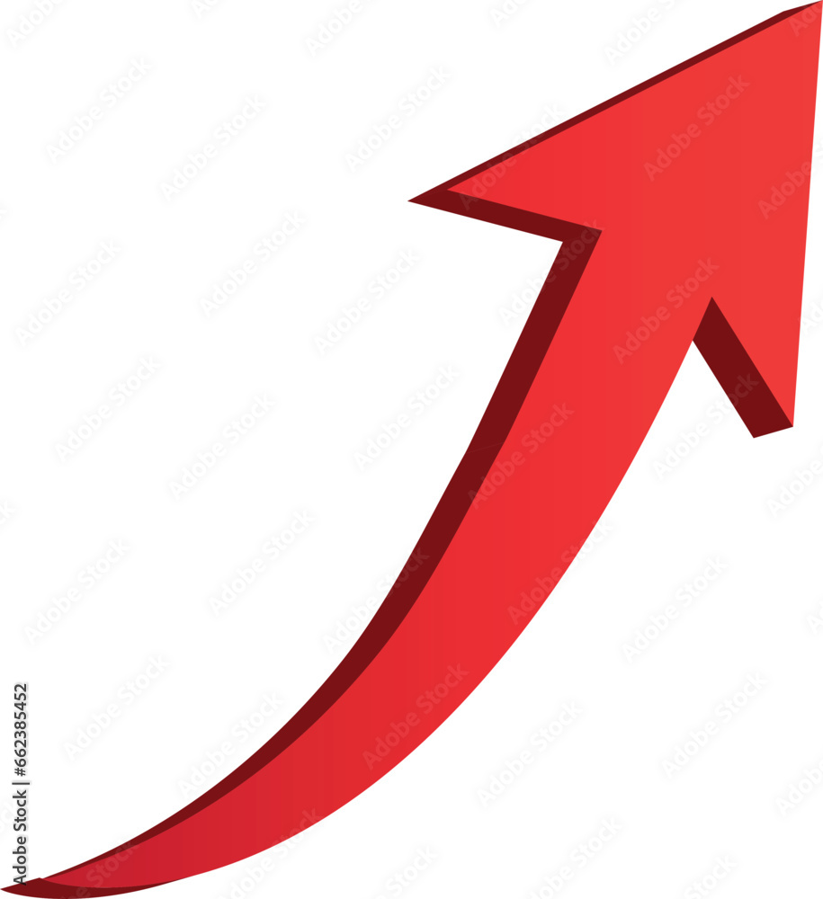 3D gradient shiney red arrow symbol. Arrow in shiney 3d arrow icons for app, web digital illustration design. Vector illustration 3D gradient shiney red arrow symbol. Arrow in shiney 3d arrow icons for app, web digital illustration design. Vector illustration