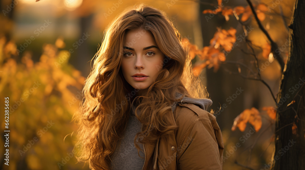 portrait of a woman in the autumn forest portrait of a woman in the autumn forest