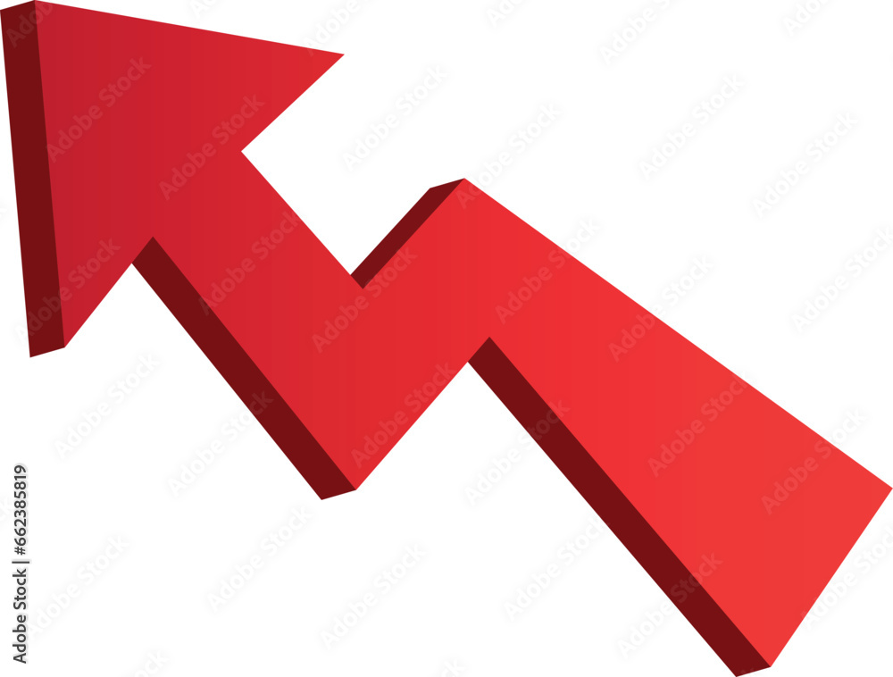 3D gradient shiney red arrow symbol. Arrow in shiney 3d arrow icons for app, web digital illustration design. Vector illustration 3D gradient shiney red arrow symbol. Arrow in shiney 3d arrow icons for app, web digital illustration design. Vector illustration