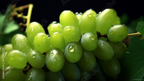 Green sliced grapes.Generative AI