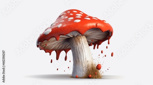 icon of a graffiti mushroom hyper realistic 3D art.Generative AI