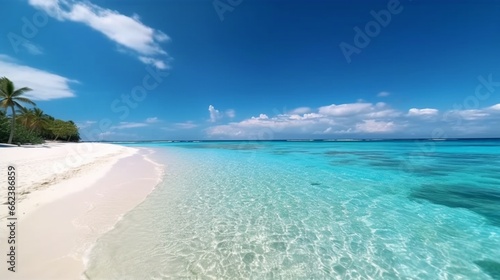 Tropical paradise beach with white sand and crystal.Generative AI