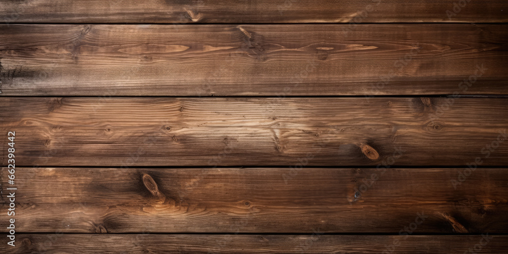Fototapeta premium A grunge-style, rustic brown wooden timber texture, ideal for wall, floor, or table backgrounds.