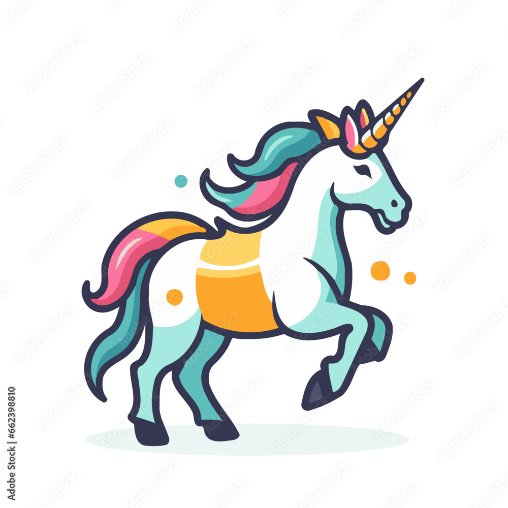 Unicorn icon. Vector illustration in doodle style.