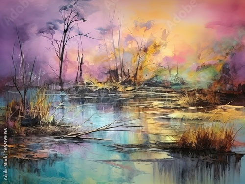 Abstract swamp landscape