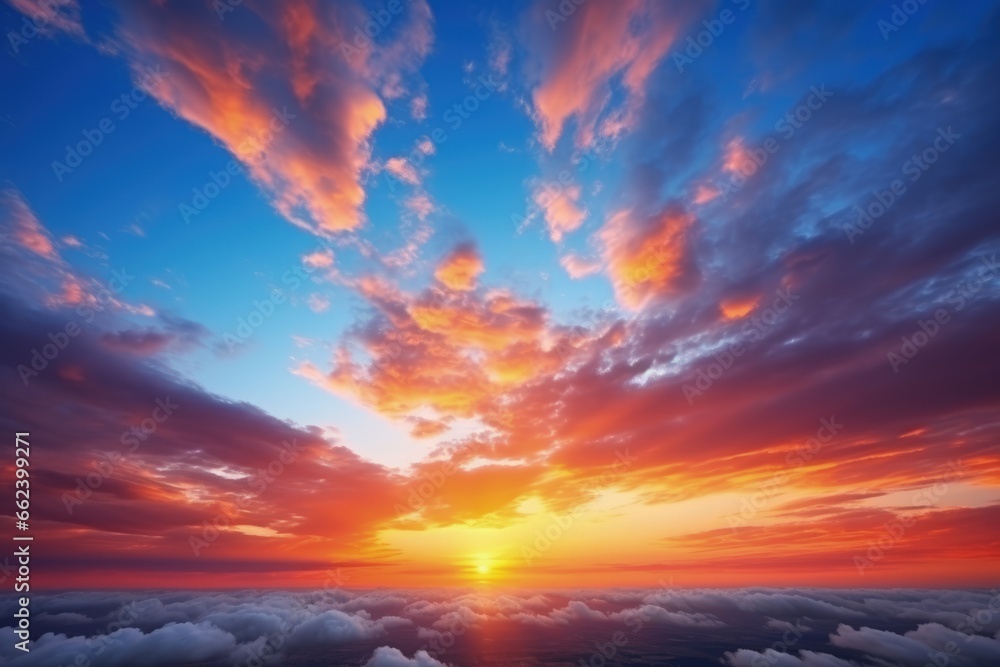 amazing sunset sky and clouds