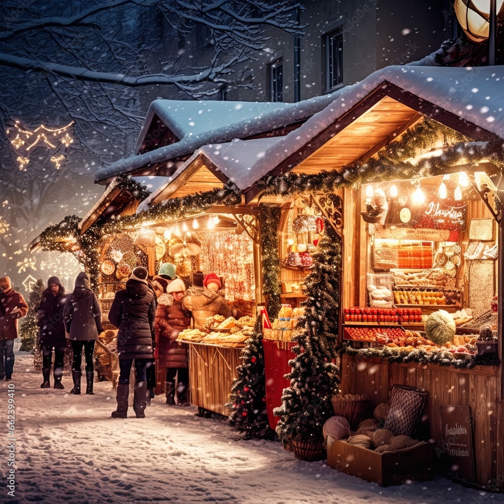 Christmas market shops
