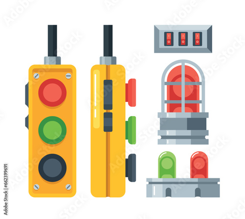 Control Pane Is Central Command Hub, Regulates Functions. Switch Is On Off Device. Alarm System Monitors Security