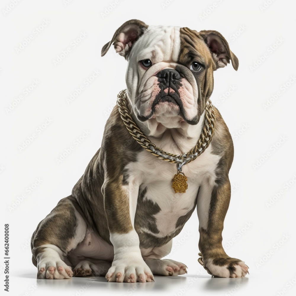 Bulldog, Bulldog Stock, Dog, Mean Dog, Cuban Chain Necklace