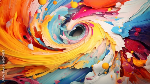 Swirling vortex of vibrant colors and shapes on Ai generated art