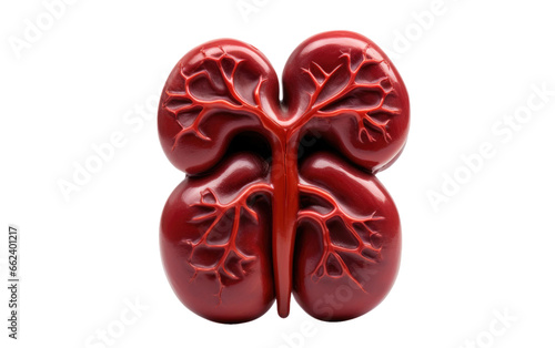 Human Kidney Nephron Beauty in Cross-Section Closeup on a Clear Surface or PNG Transparent Background.