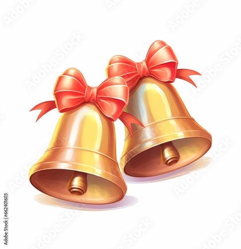 christmas bells isolated on white background