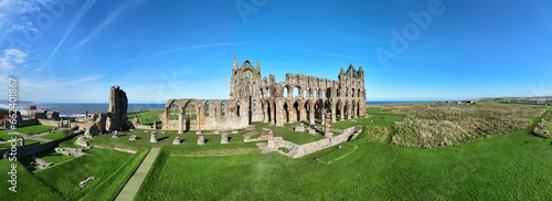 Whitby Abbey  7th-century Christian monastery that later became a Benedictine abbey. Whitby, Yorkshire seaside town   photo