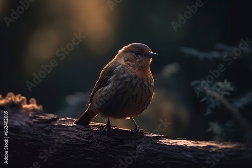 pygmy owl standing on a spruce branch
