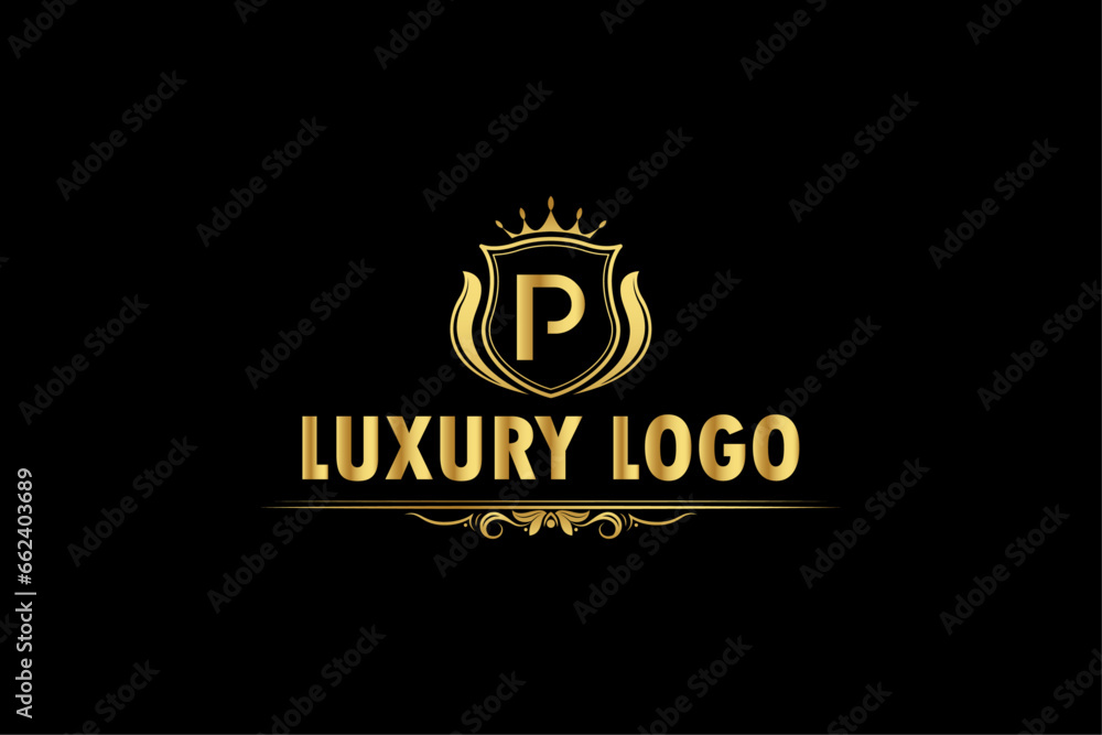 Royal, Luxury, Monogram, Brand, P logo design