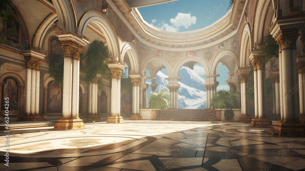 a serene environment where VR simulations recreate historical wonders, exemplifying the limitless potential of Virtual Reality