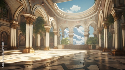 a serene environment where VR simulations recreate historical wonders, exemplifying the limitless potential of Virtual Reality