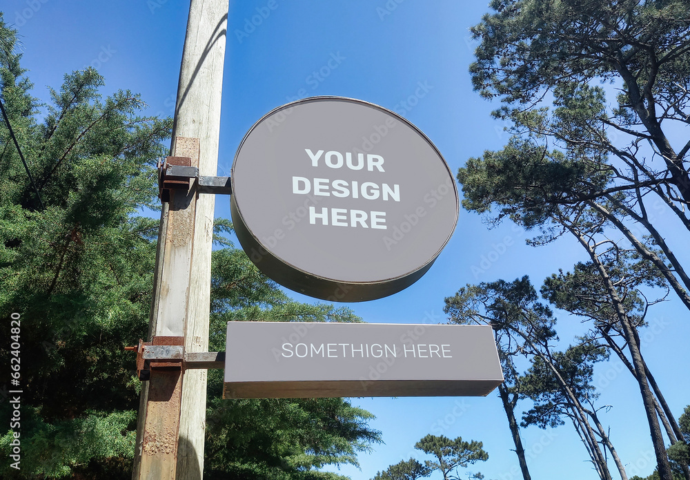 Sign on Post Mockup Stock Template | Adobe Stock