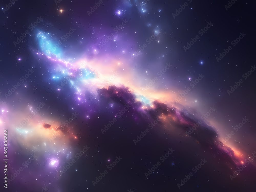 Illustration milky way, nebula, stars, planets, and galaxies in space, universe for abstract cosmos background, wallpapers