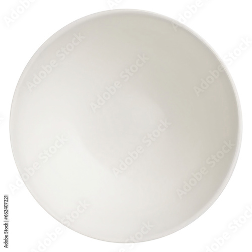 Top view of empty plate isolated on background. Dish cut out.