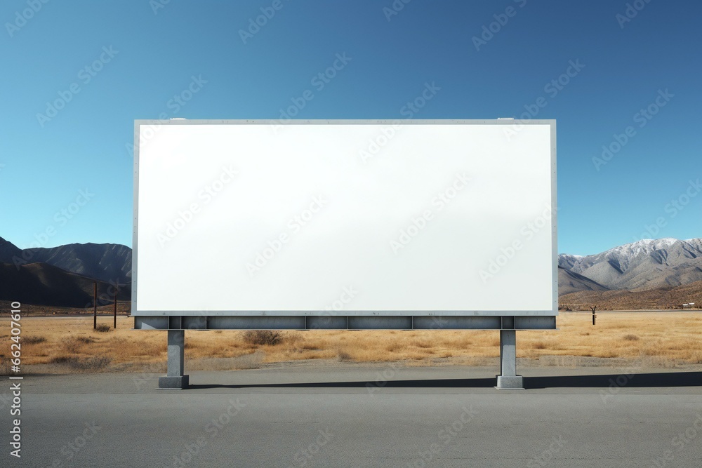Blank billboard on the road. Empty billboard mockup. Blank billboard on the road. Empty billboard mockup.