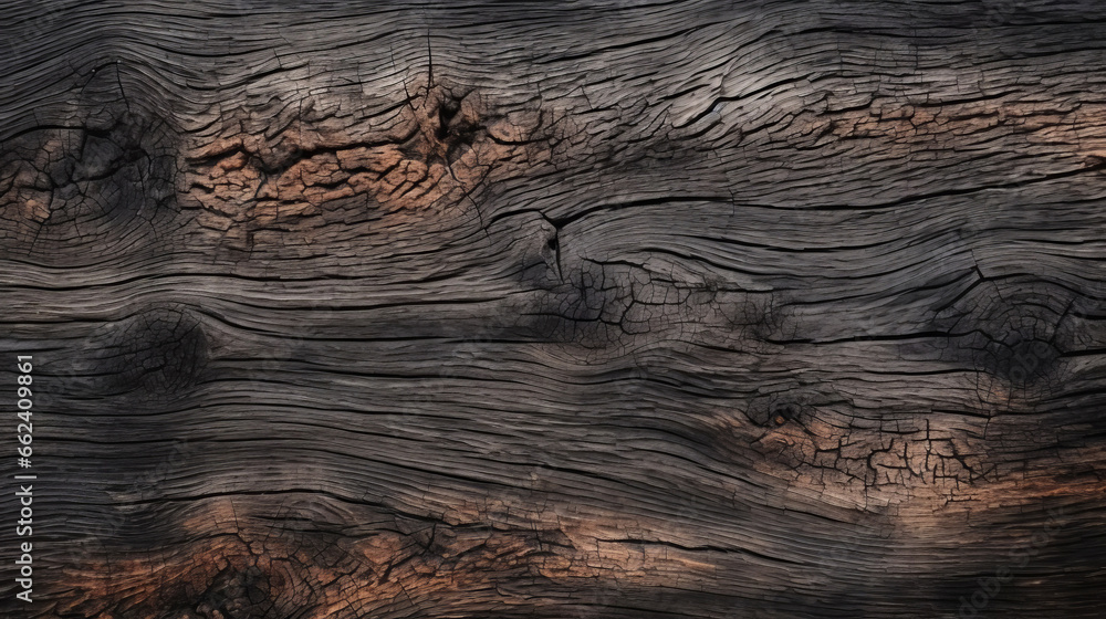 Naklejka premium Background texture of the surface of burnt wood.